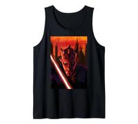 Star Wars Maul Shadow Lord Sith Lord in Front of Cityscape Tank Top