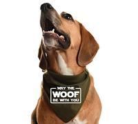 Star Wars May the Woof Be With You Dog Bandana (regular, dark olive)