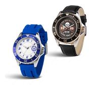 Star Wars Men’s 2-Pack Watch Set - Featuring BB-8 and First Order Stormtrooper Dial Designs - Black and Blue Bezels with Leather and Silicone Straps - Bold Sci-Fi Gift - GET 2 Mystery Bonus Watches