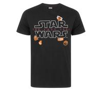 Star Wars Men's Adult Short Sleeved T-Shirt (Black) in Black | Size: Medium Star Wars Black M