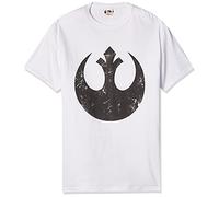 Star Wars Men's Alliance Emblem Symbol Graphic Logo T-Shirt, White/Black, Large