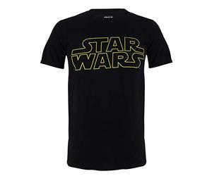 Star Wars Mens Basic Logo T Shirt, Black, L UK