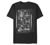 STAR WARS Men's Battle Ships T-Shirt, Black, 5XL Big Tall