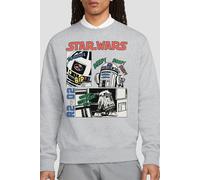 Star Wars Men's Beep Boop R2D2 Sweatshirt Light Grey | Size: Large Star Wars Light Grey L