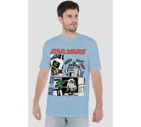 Star Wars Men's Beep Boop R2D2 T-Shirt Light Blue | Size: Large Star Wars Light Blue L