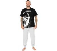 Star Wars Mens Black Din Djarin Short Sleeve Long Leg Pyjama Set - Small