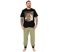 Star Wars Mens Black Grogu Short Sleeve Long Leg Pyjama Set - Small