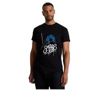 Star Wars Men's Black T-Shirt - Empire Graphic with Darth Vader and Galactic Symbol | 100% Cotton (Sizes S-XL) (UK, Alpha, L, Regular, Regular, Standard, Black)