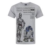 Star Wars Mens C-3PO And R2-D2 T-Shirt NS4139