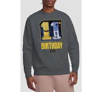 Star Wars Men's C3PO R2D2 11th Birthday Space Sweatshirt in Charcoal | Size: 2XL Star Wars Charcoal 2XL