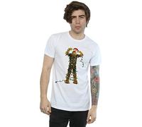 Star Wars Men's Chewbacca Christmas Lights T-Shirt Large White