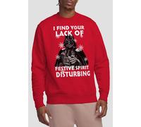 Star Wars Men's Christmas Darth Vader Lack of Spirit Sweatshirt Red | Size: Large Star Wars Red L