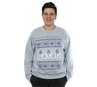 Star Wars Men's Christmas R2-D2 Fair Isle Sweatshirt Medium Heather Grey