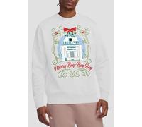 Star Wars Men's Christmas R2D2 Merry Beep Boop Beep Sweatshirt White | Size: 2XL Star Wars White 2XL