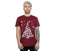 Star Wars Men's Christmas Tree T-Shirt Burgundy Small
