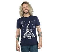 Star Wars Men's Christmas Tree T-Shirt Navy Blue Medium