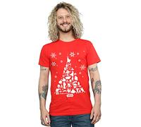 Star Wars Men's Christmas Tree T-Shirt Red Medium