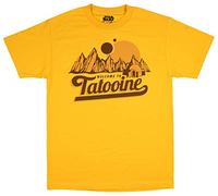 Star Wars Men's Classic Welcome to Tatooine Skywalker Mos Eisley T-Shirt, Gold, Medium