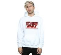 Star Wars Men's Clone Wars Logo Hoodie in White | Size: 5XL Star Wars White 5XL