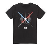 Star Wars Mens Crossed Blades T-Shirt (Black) Cotton - Size 2XL