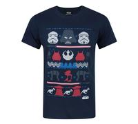 Star Wars Mens Dark Side Fair Isle Christmas T-Shirt NS4109