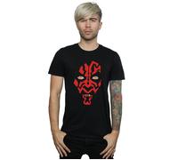 Star Wars Men's Darth Maul Face T-Shirt in Black | Size: 5XL Star Wars Black 5XL