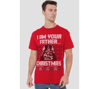 Star Wars Men's Fair Isle Darth Vader Tee Red S T-Shirt | Size: Medium Star Wars Red M