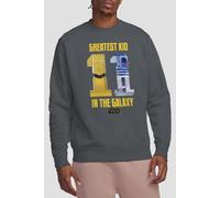 Star Wars Men's Greatest Kid C3PO R2D2 Sweatshirt in Charcoal | Size: Medium Star Wars Charcoal M