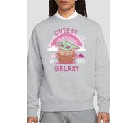Star Wars Men's Grogu Cutest In The Galaxy Sweatshirt Light Grey | Size: 2XL Star Wars Light Grey 2XL