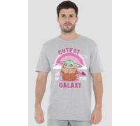 Star Wars Men's Grogu Cutest In The Galaxy T-Shirt Grey | Size: Large Star Wars Grey L