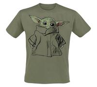 Star Wars Men's Grogu Sketch T-Shirt in Dark Olive | Size: Medium Star Wars Dark Olive M