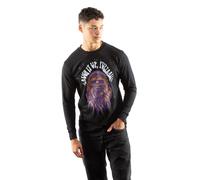 Star Wars Men's Laugh It Up, Fuzzball Long Sleeve Cotton T-Shirt Black | Size: Small Star Wars Black S