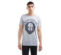 Star Wars Men's Mandalorian - Bounty Hunter T Shirt, Bounty Hunter Grey Marl, XXL UK