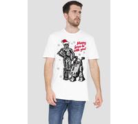 Star Wars Men's Merry Christmas Droids T-Shirt White | Size: 2XL Star Wars White 2XL