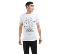 Star Wars Men's Millenium Lines Regular Fit Crew Neck Short Sleeve T - Shirt, White, XX-Large