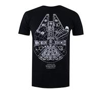 Star Wars Men's Millenium Lines T Shirt, Black, L UK