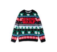 Star Wars Stormtroopers Darth Vader Multicoloured Logo Christmas Jumper | Long Sleeve Crew Neck for Christmas Celebrations | Festive Men's Apparel Merch - Medium