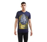 Star Wars Men's New Falcon Cotton T-Shirt in Navy | Size: Small Star Wars Navy S