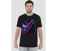 Star Wars Men's Obiwan Kenobi Kenobi Vader Painted T-Shirt Black | Size: Small Star Wars Black S