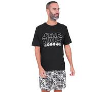 Star Wars Mens Official Character Cotton Short Pyjamas (Large) Black