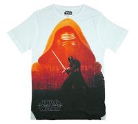 Star Wars Mens Official VII The Force Awakens Kylo Ren Crossguard Lightsaber White T-Shirt