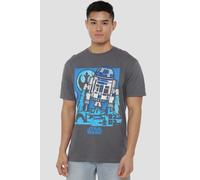 Star Wars Men's Papercut R2D2 T-Shirt Charcoal | Size: Large Star Wars Charcoal L