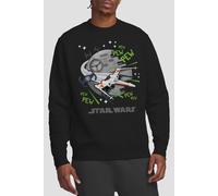 Star Wars Men's Pew Pew XWing Sweatshirt Black | Size: Medium Star Wars Black M