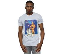 Star Wars Men's R2-D2 and C-3PO T-Shirt Large Heather Grey