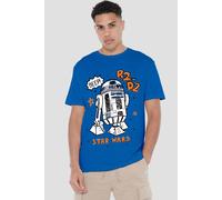 Star Wars Men's R2D2 Marker T-Shirt Royal | Size: Small Star Wars Royal S