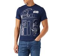 Star Wars Men's R2d2 Outline T Shirt, Blue (Navy), XXL UK