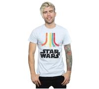 Star Wars Men's Rainbow Cotton T-Shirt in Grey | Size: 3XL Star Wars Grey 3XL