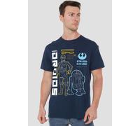 Star Wars Men's Rebel Droids T-Shirt Navy | Size: Medium Star Wars Navy M