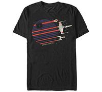 Star Wars Men's Rebel Flyby T-Shirt, Black, Large