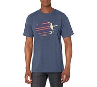 Star Wars Men's Rebel Flyby T-Shirt, Navy HTR, Large